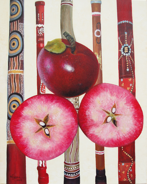 Onil Hossain: Bonsai AppleAcryl Mischtechnik auf Leinwand, 50 x 60 cm