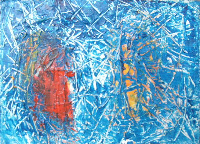 Ana de_Medeiros: Spiegelverkehrtes Universum2008 La chambre des couleurs (Intermezzo) 24 X 15 X 2 cm, Acryl auf Leinwand, Copyright  2010 Ana de Medeiros 