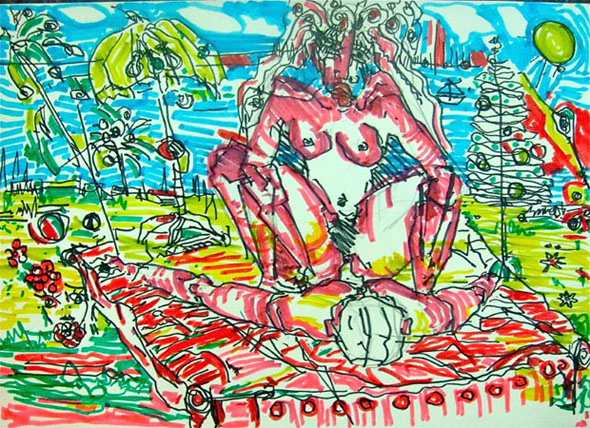 Thiemo_ Halbig: ON THE BEACH XXIVMARKER 30 X 40 CM