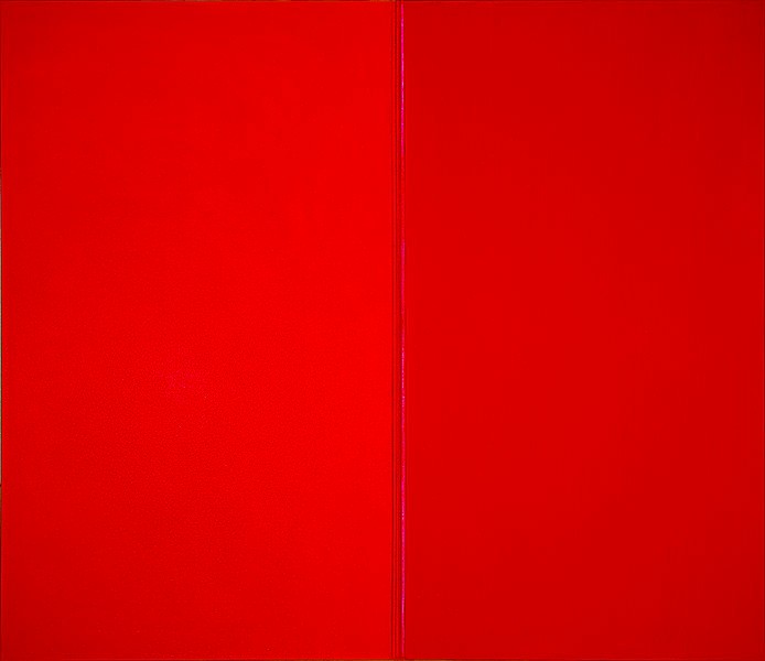 Christine Lw: Rot-3-10Acryl/Lw., 100 x 110 cm