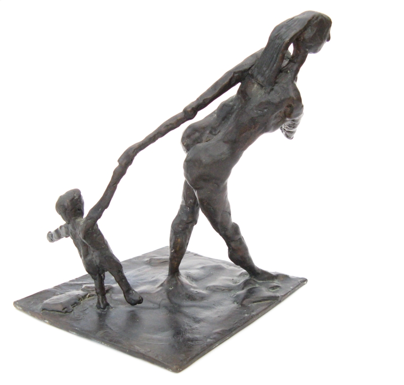 a Rehder: Mutter und Kind (dunkel patiniert)Bronze