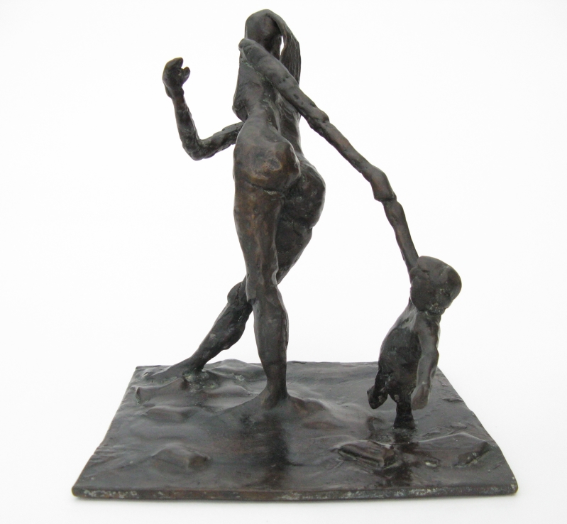 a Rehder: Mutter und Kind - dunkel patiniert (rckseitig)Bronze