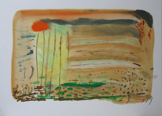 Hans Maas:  H.Maas o.T. 76x102cm Oel/Karton J.-99 Serie Landschaft