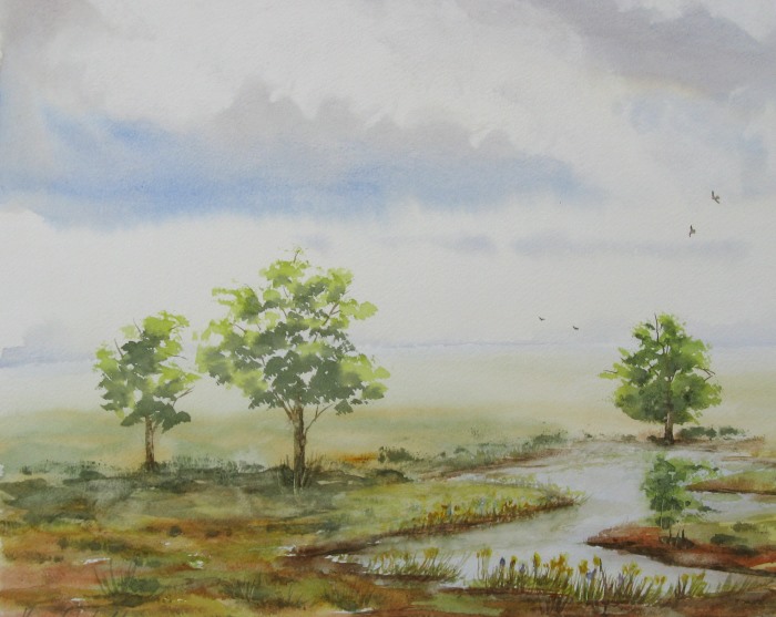 a Aabeck-Ackermann: Landschaft 652Aquarell von Hans Aabeck-Ackermann, 2009, 37 x 30 cm