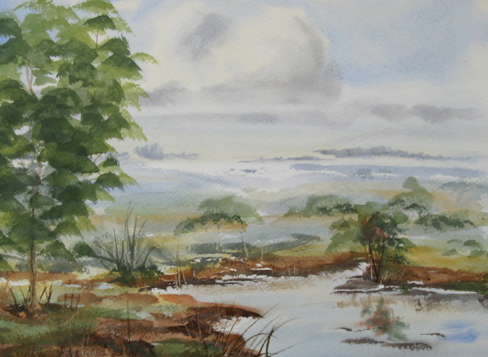 a Aabeck-Ackermann: Landschaft  Aquarell 676Landschaft  Aquarell Aabeck-Ackermann, 2009, 34 x 24 cm