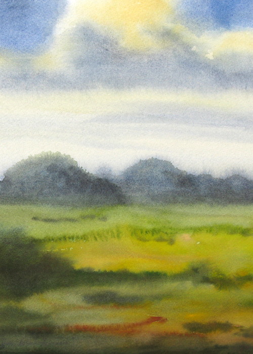 a Aabeck-Ackermann: Landschaft  Aquarell 684Landschaft  Aquarell Aabeck-Ackermann, 2009, 25 x 37 cm