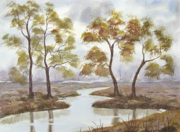 a Aabeck-Ackermann: Landschaft Aquarell 661Landschaft Aquarell, 2009, 40 x 30 cm