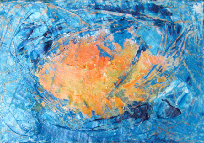 Ana de_Medeiros: Aqua Solar2008 La chambre des couleurs (Intermezzo) 23 X 22 X 2 cm, Acryl auf Leinwand, Copyright  2010 Ana de Medeiros 