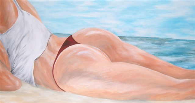 Eva Stern: StrandAcryl auf leinwand, 100 cm x 40 cm