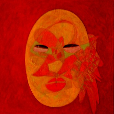 Waldemar Mirek: Japan, Zyklus Maske2007, Acryl auf Leinwand, 30x30 cm