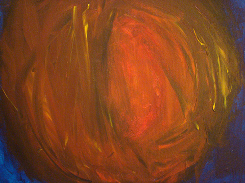 Sarah Leverenz: FeuerballFeuerball Acryl auf Leinwand 40 X 40