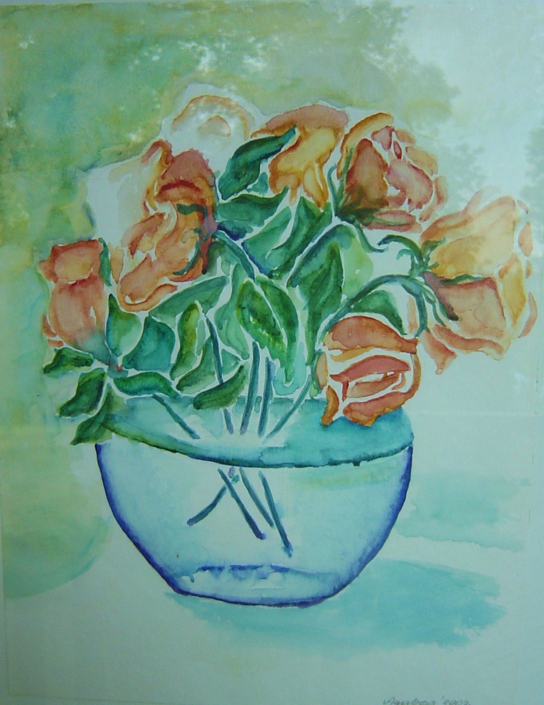 Agnes Supinski: RosenAquarell auf Papier