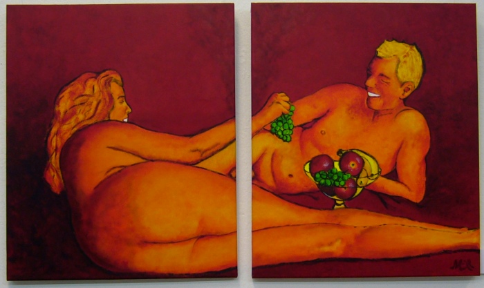 Petra Mllewitsch: Frchtchen 2Diptychon - Acryl auf Leinwand - 2 x 50 x 60 x 2 cm
