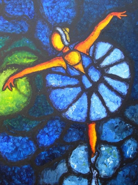 Petra Mllewitsch: BallerinaAcryl auf Leinwand 80 x 60 x 4,5 cm