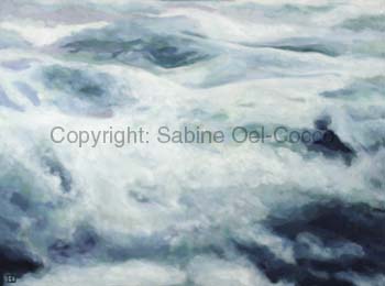 Sabine Oel-Cocco: Wolkenl auf Baumwolle, 80 x 60 cm, 2009