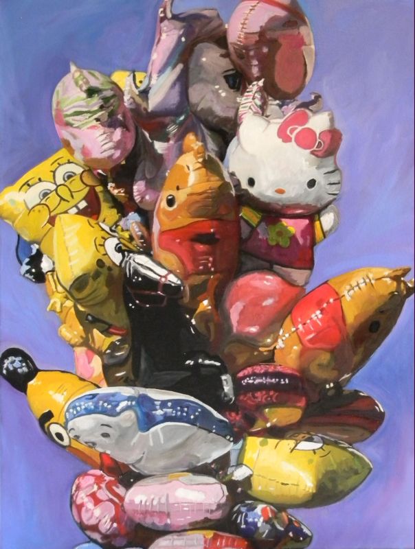 Peggy Liebenow: Luftballons?l auf Leinwand, 80 x 60 x 1,8 cm