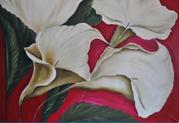 Jacqueline Costa_Koennecke: Blumen 2 (Oel auf Leinwand 70 x 100cm)Natur Inspiration