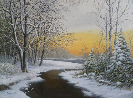 Peter Kempf: Winter am Bach