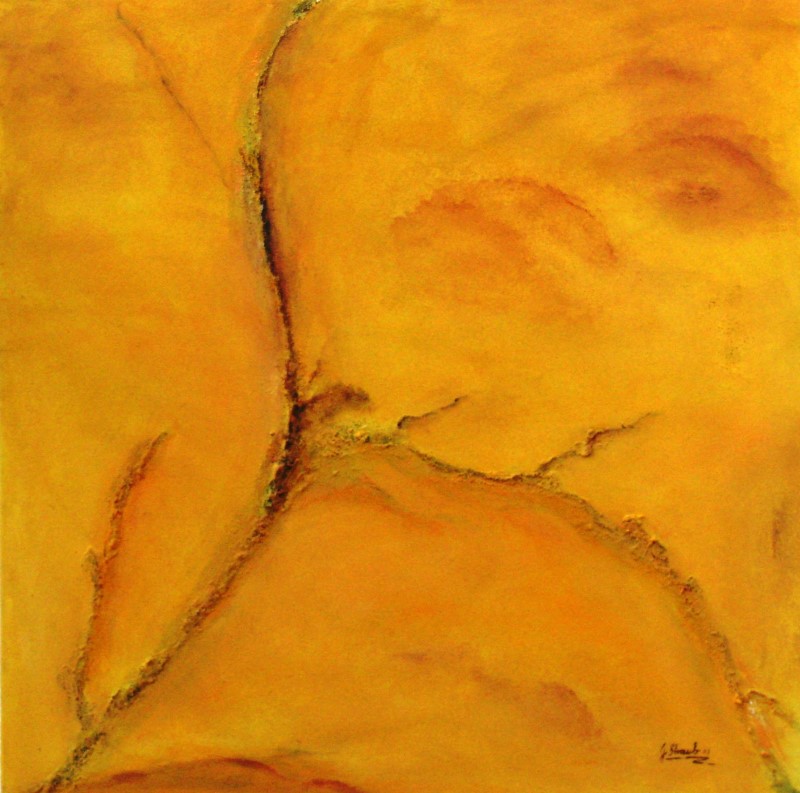 Grete Straub: Fantasie, 80 x 80 cmAcryl auf Sand 