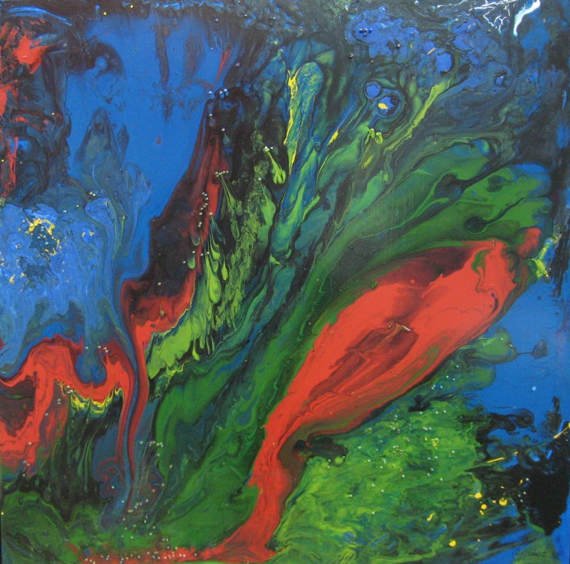 Grete Straub: Farbe in Bewegung, 70 x 70 cmAcryl auf Leinwand