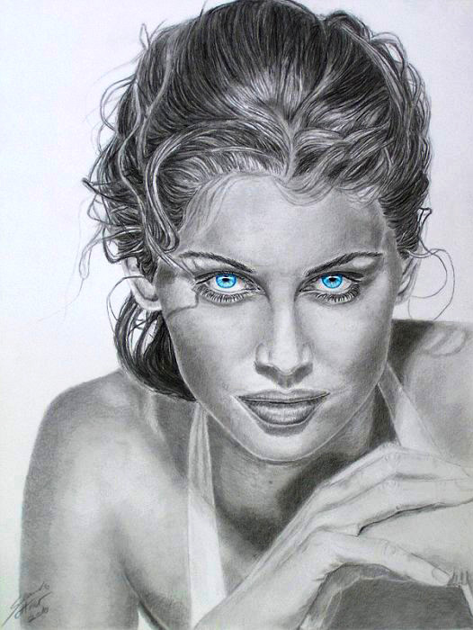 Claudia Sottner: Laetitia CastaPortrtzeichnung von Laetitia Casta, 50x38, weitere Infos auf: http://claudiasartwork.com