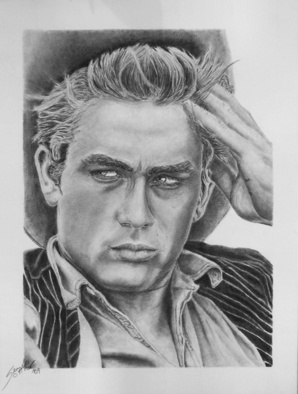 Claudia Sottner: James Dean46x35cm,Graphit /  Bleistift auf Bristolkarton