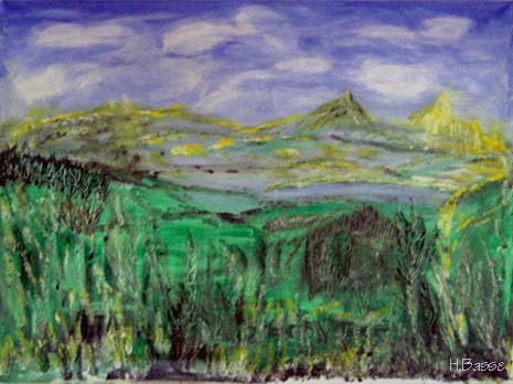 Heino Basse: BerglandschaftEntstanden: 2005  Medium: Acryl auf Leinwand Gre: 70 x 90 cm