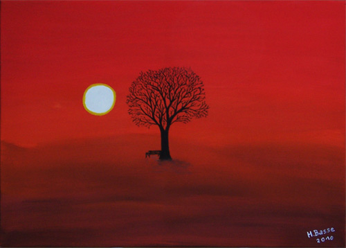 Heino Basse: Gefhlter SonnenuntergangEntstanden: 2010 - Medium: Acryl auf Leinwand Gre: 50 x 70 cm