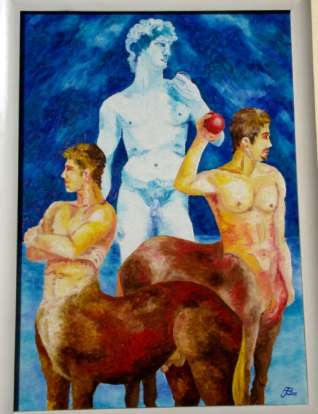 Hans-Jrgen Bernhard: Athen 2004l auf Leinwand; 50x70 cm;