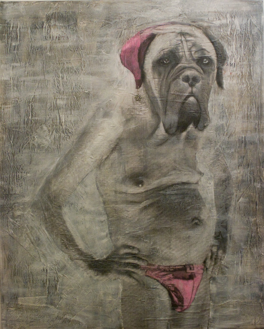 Vanessa_ Uher: DoggyStyle*80cm100cm5cm, Acryl auf Leinwand