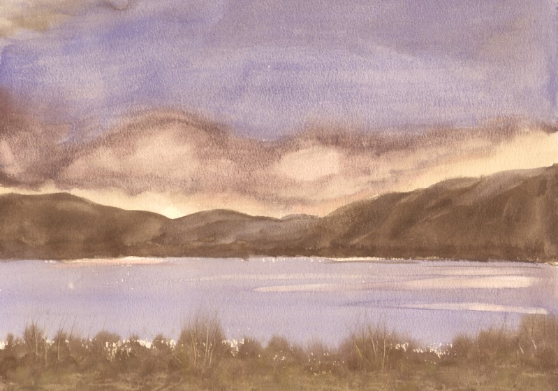a Aabeck-Ackermann: New Zealand 1989 no. 8watercolor landscape