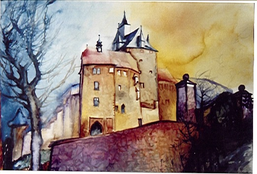 Hans-Joachim Kanitz: Burg KriebsteinAquarell auf Karton 300 g/qm 55 x 75