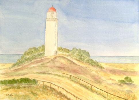 Udo Teuchert: Leuchtturm auf HiddenseeAquarell  48 x 36 cm