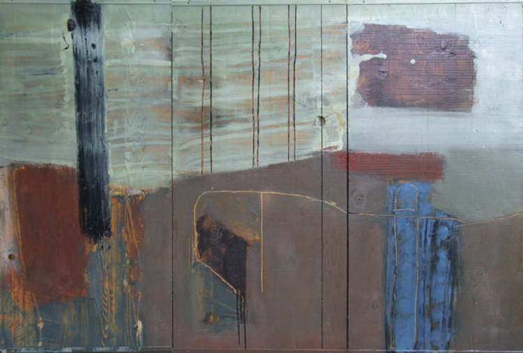 Hans Maas: H.Maas o.T. 100x150cm Oel-Holz J.96