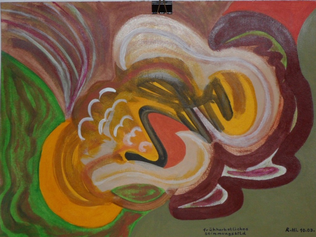 Roland Hirn: fruehherbstliches Stimmungsbild, Masse: 40  x 30cm, Acryl auf Papier