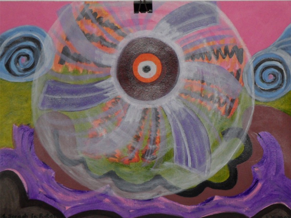 Roland Hirn: 1. Seraph in Rotation, Masse: 40 x 30cm, Acryl auf Papier