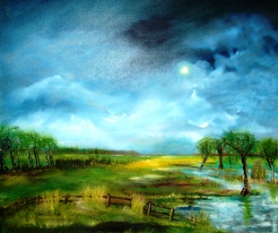 Ans Duin: Meadow /LandscapeOil on linen.