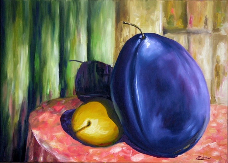 a myschliwzyk:  Fruits 2/6 2011 - Oel auf Leinwand, 70x50cm