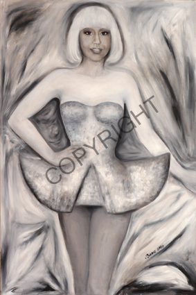 Bonka Toneva_: Lady Gagaoil figur-potrait 120-80sm 2008