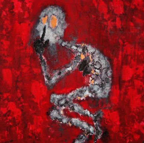 Despina Papadopoulou: -Die Stille-Acryl auf Leinwand,100 x 100 cm