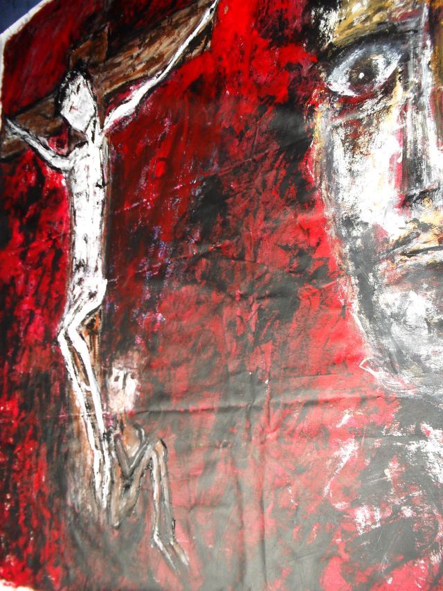 Despina Papadopoulou: -The Traitor-Acryl auf Tuch,200 x 200 cm