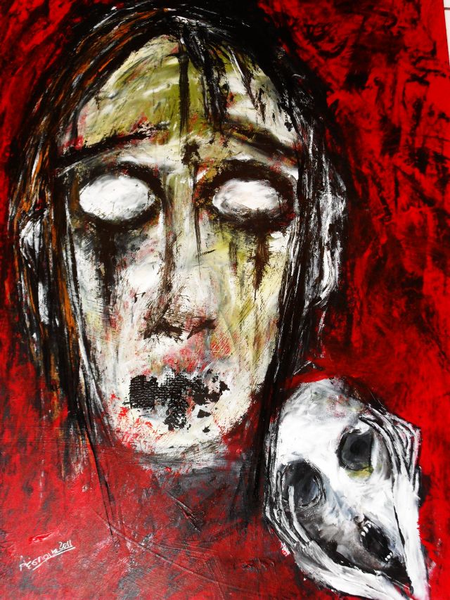 Despina Papadopoulou: -Despair-Acryl auf Karton,100 x 70 cm-Despair-Acryl auf Karton,100 x 70 cm