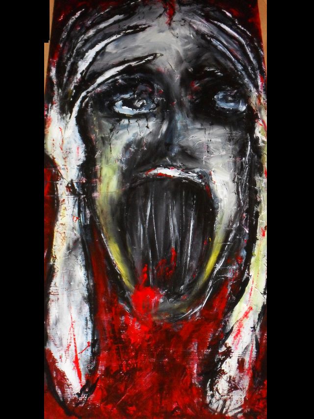 Despina Papadopoulou: -The Scream- Acryl auf Leinwand,100 x 40 cm-The Scream- Acryl auf Leinwand,100 x 40 cm