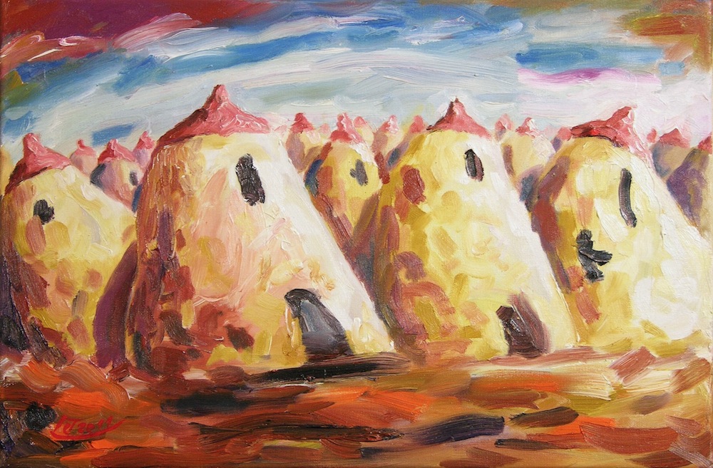 a myschliwzyk:  Frauenhaus 2011 - Oel auf Leinwand, 40x60cm