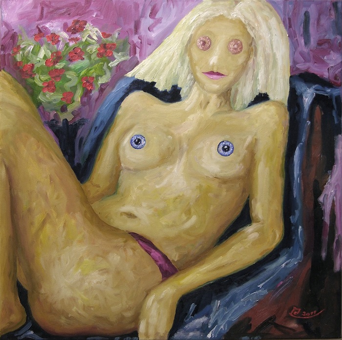 a myschliwzyk:  Schau mir in die Augen - 2011, Oel auf Leinwand, 80x80x4cm