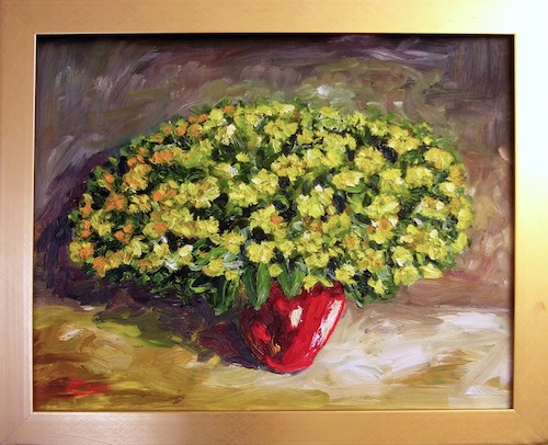 a myschliwzyk:  Rote Vase 2011 - Oel auf Leinwand, 40x50cm