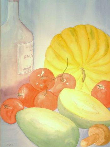 Udo Teuchert: Stillleben mit TomatenAquarell 52 x 72 cm