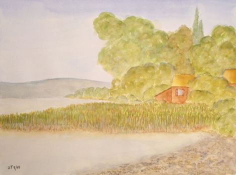 Udo Teuchert: Schilf am BodenseeAquarell 48 x 36 cm