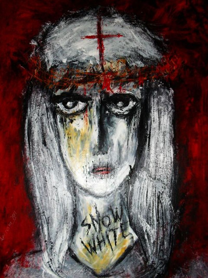 Despina Papadopoulou: -Snow White- Acryl auf Karton ,100 x 70 cm