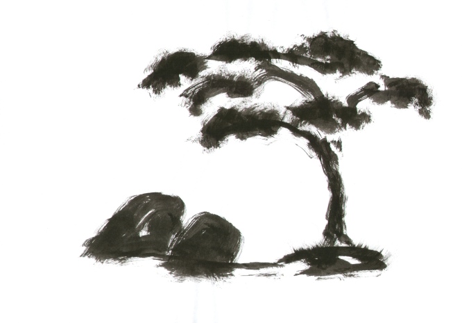  EDITA: Japanese Gardens 18brush painting from 1991